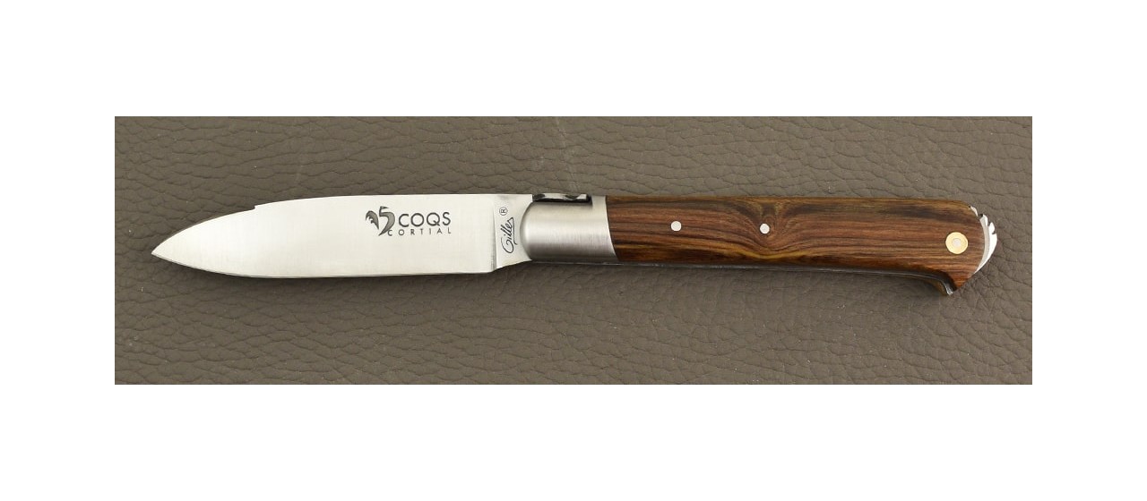 Le 5 Coqs knife pistachio wood hand made in France