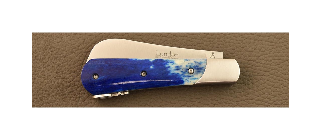 London knife Blue bone and stainless steel blade