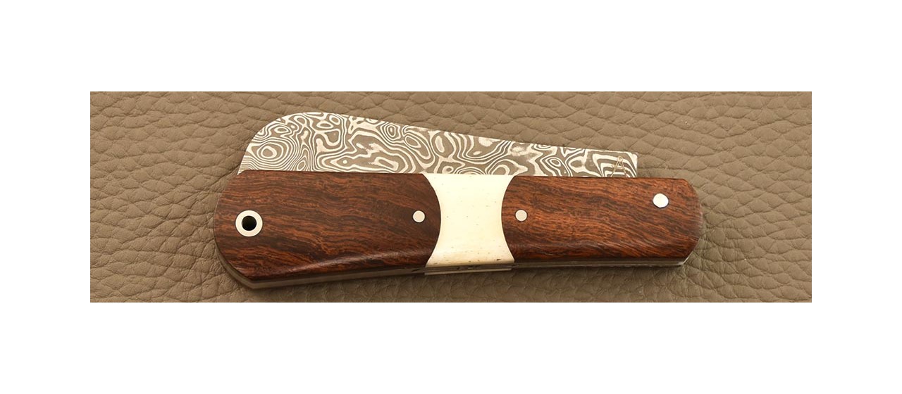 London 9 cm Damascus Ironwood knife