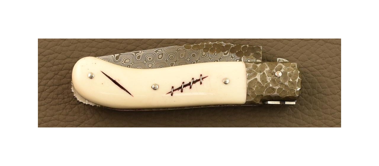 Laguiole Gentleman Damascus real bone