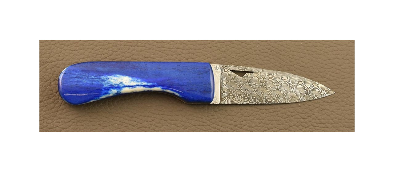 Corsican U Cumpa knife Damascus Range Blue bone