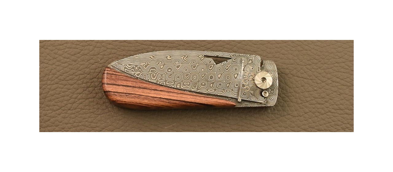 Corsican U Cumpa knife Damascus Range Purplewood