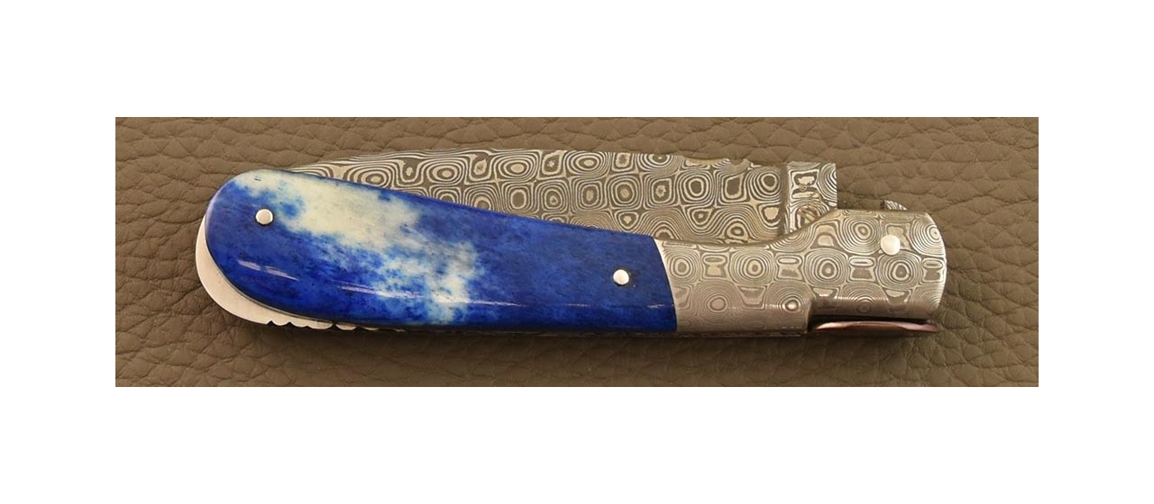 Corsican Pialincu knife Damascus range Blue bone & delicate filework