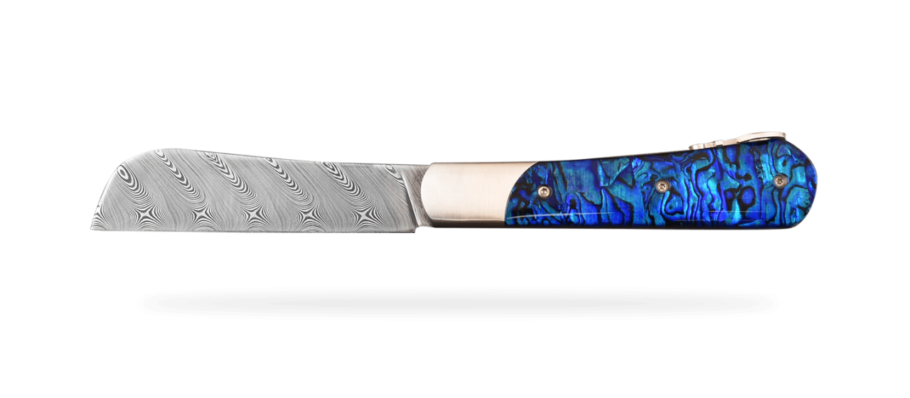 London knife Damascus Mother of pearl inlayed