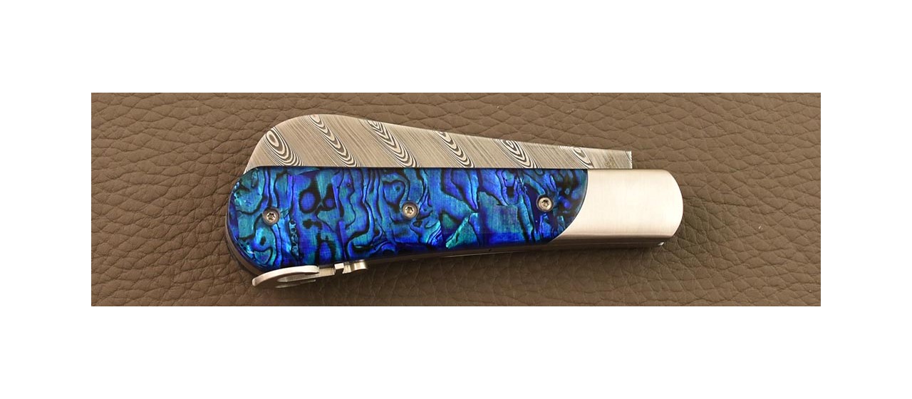 London knife Damascus Mother of pearl inlayed