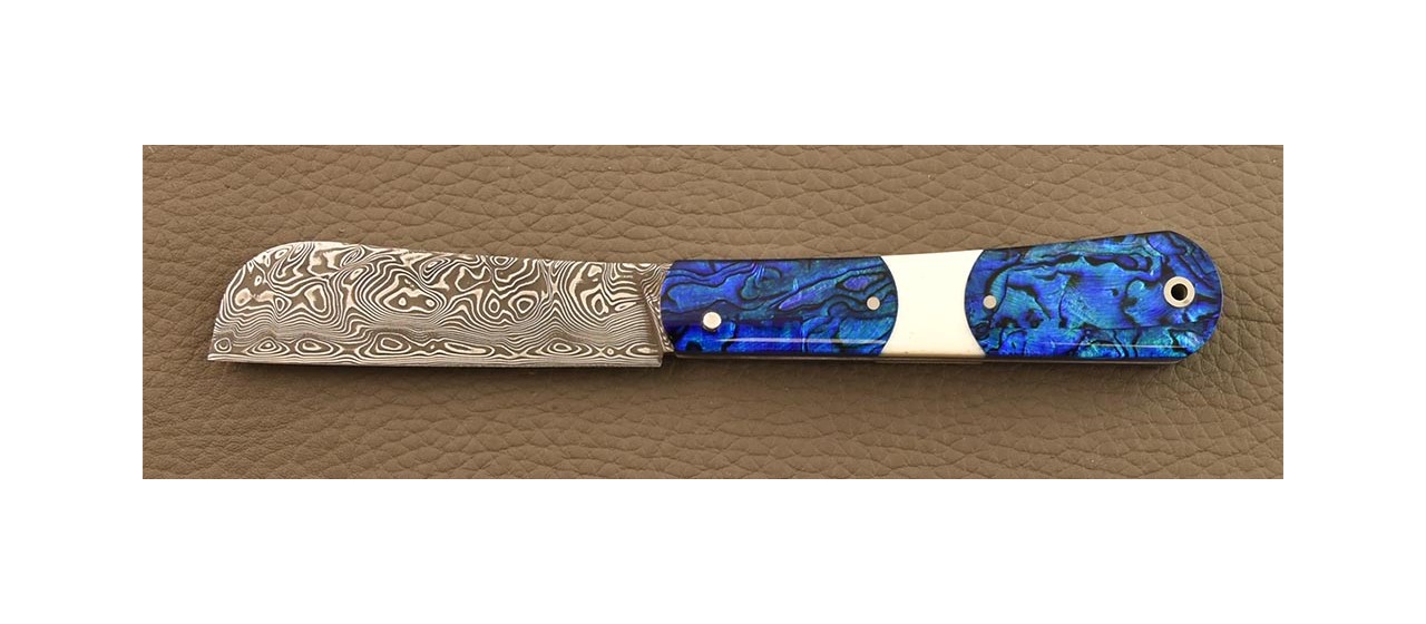 London knife Damascus Mother of pearl inlayed