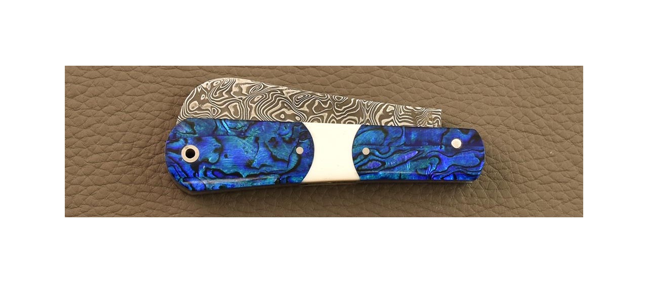 London knife Damascus Mother of pearl inlayed