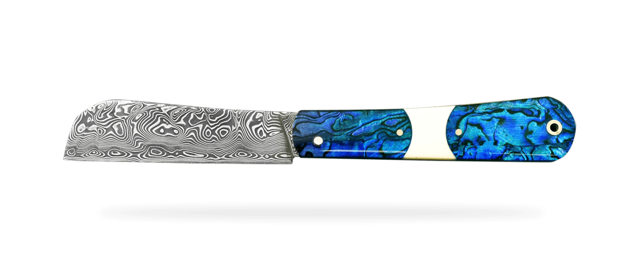 London knife Damascus Mother of pearl inlayed