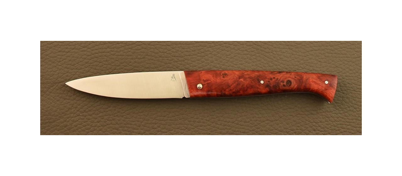 Lombard knife Stabilized Red poplar burl