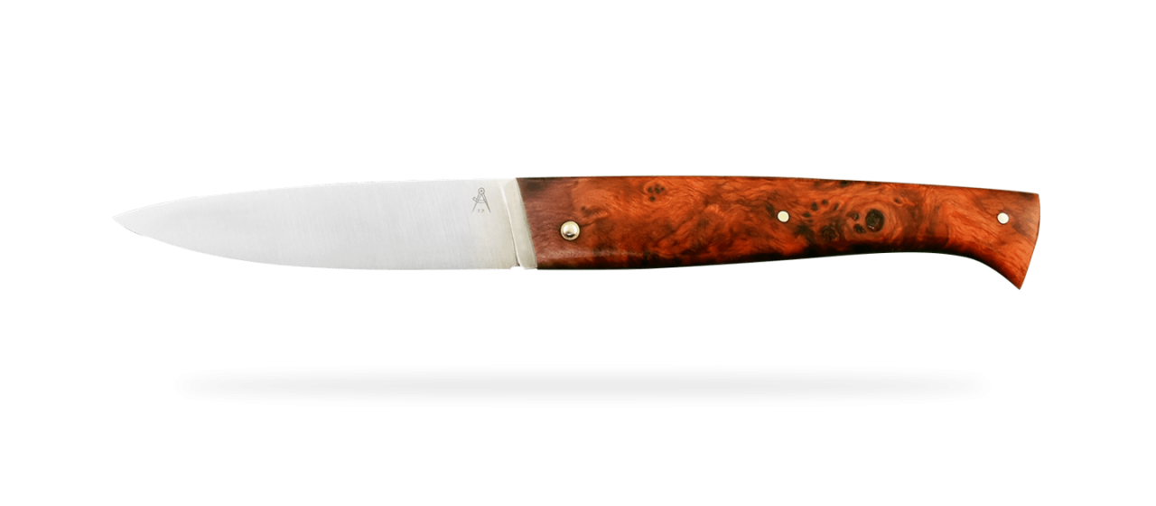 Lombard knife Stabilized Red poplar burl