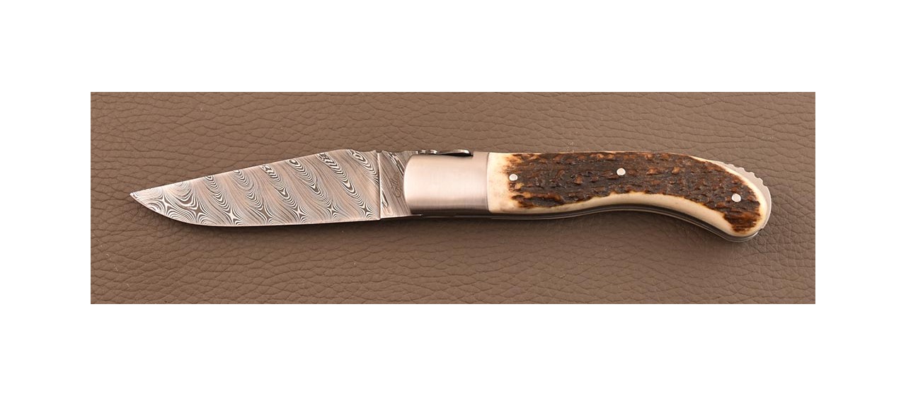 Laguiole Sport knife Damascus Range Stag