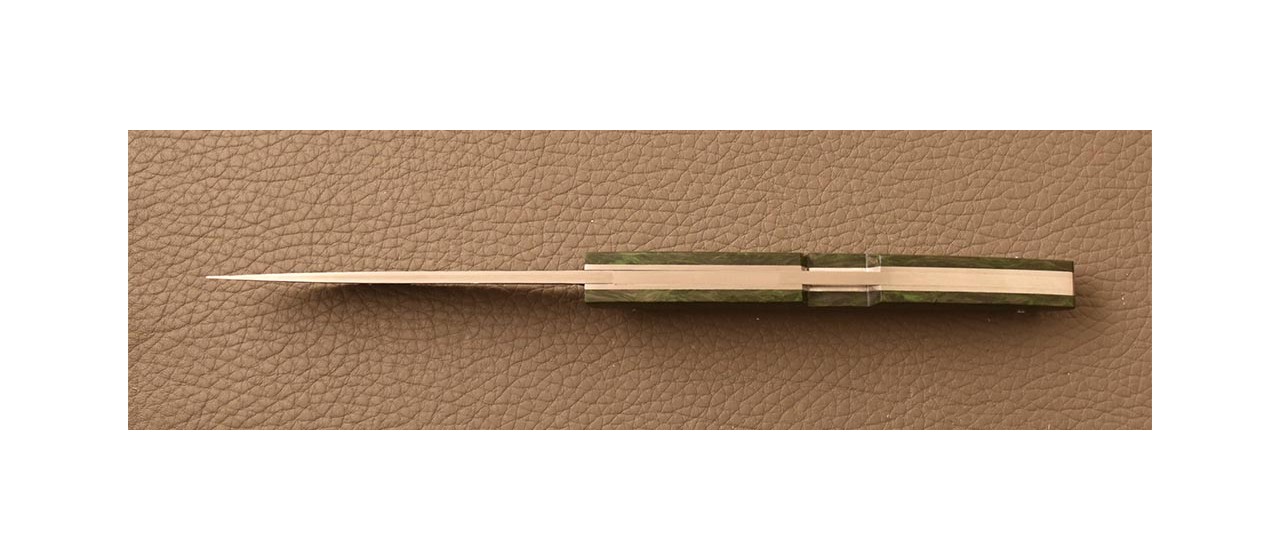 Le Thiers® Advance pen knife VG10 Full handle Fat Carbon Dark Matter vert