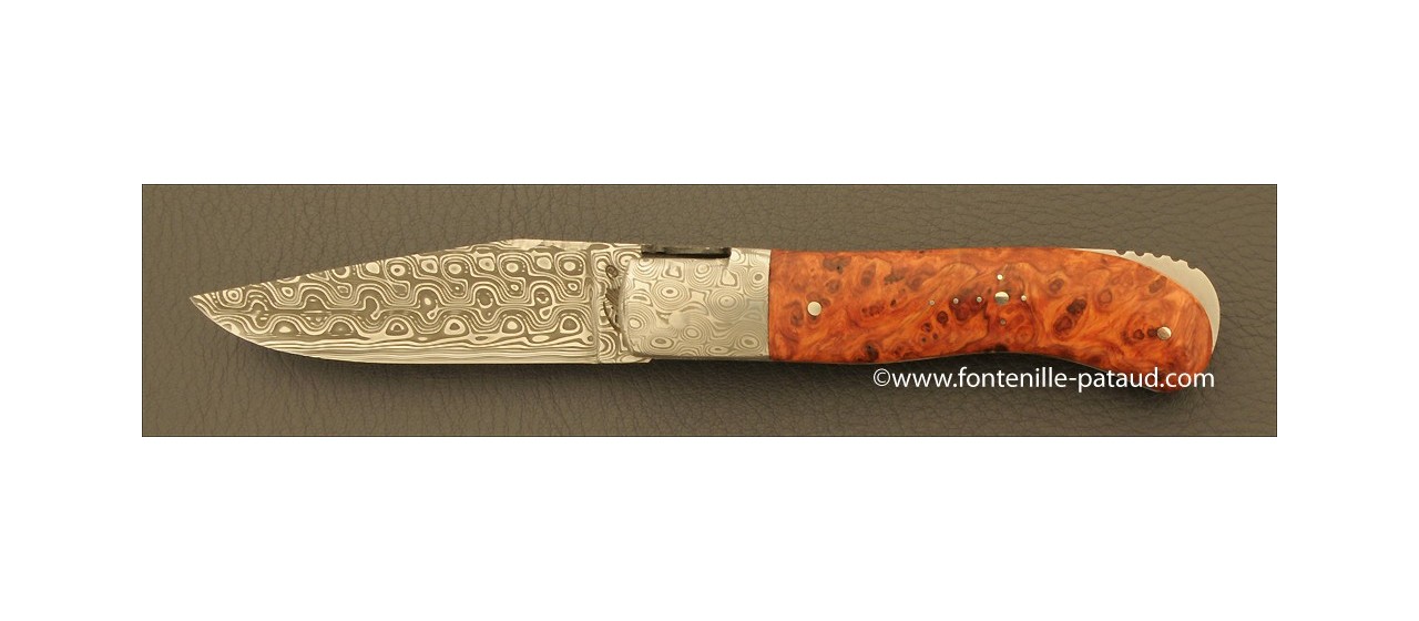 Laguiole Gentleman Rose Damascus Range Stabilized poplar burl