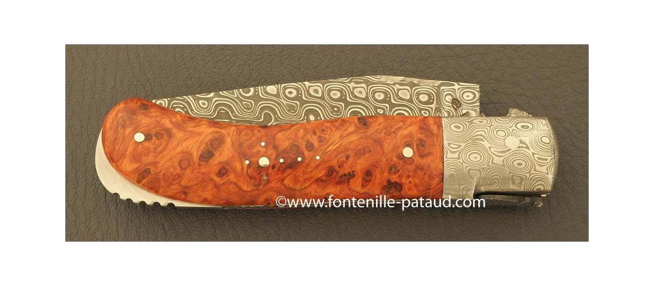 Laguiole Gentleman Rose Damascus Range Stabilized poplar burl