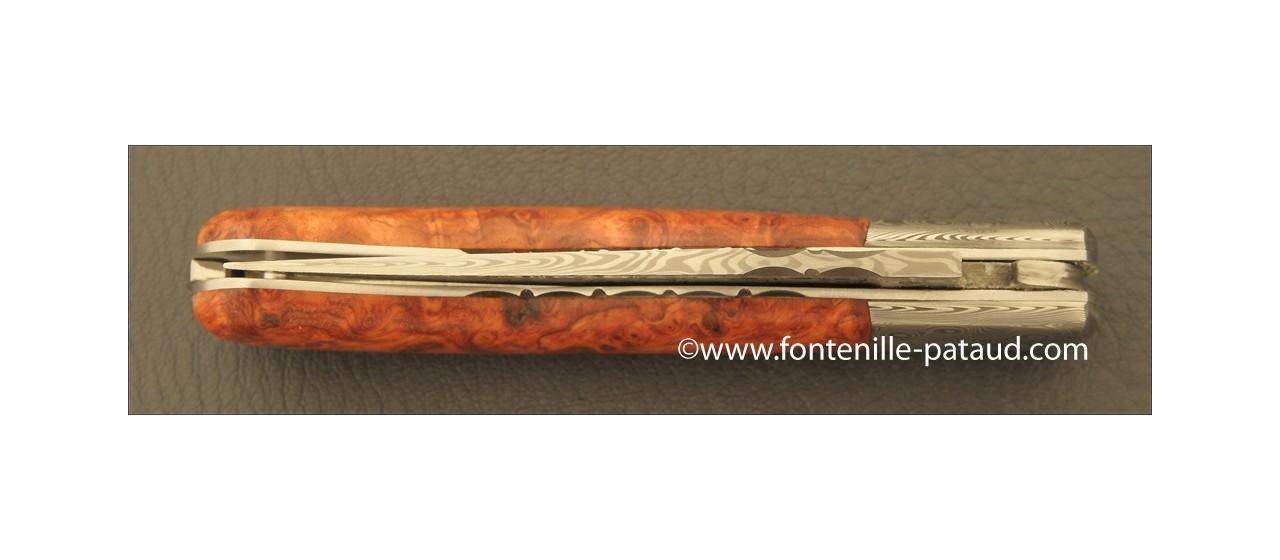 Laguiole Gentleman Rose Damascus Range Stabilized poplar burl